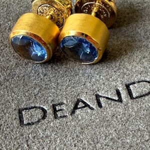 Dean Davidson Gold-Tone MIDI Stud Earrings with Blue Crystals